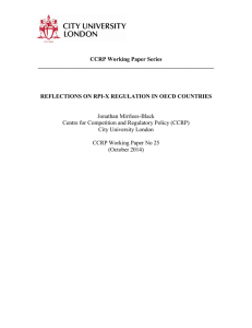 CCRP Working Paper Series _____________________________________________________________ REFLECTIONS ON RPI-X REGULATION IN OECD COUNTRIES