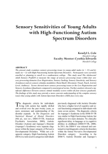 Sensory Sensitivities of  Young Adults with High-Functioning Autism Spectrum Disorders