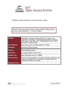 Radiative heat transfer in nonlinear Kerr media Please share