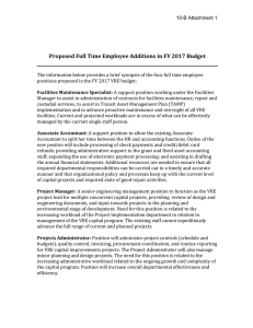 Proposed Full Time Employee Additions in FY 2017 Budget