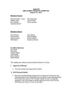 MINUTES EMPLOYMENT BENEFITS COMMITTEE August 15 , 2013