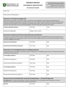 RESEARCH SERVICES SUPPLEMENTAL SIGNATURE PAGE (For Research Grants)