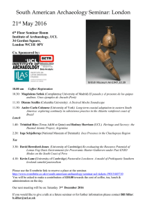 21 May 2016 South American Archaeology Seminar: London st