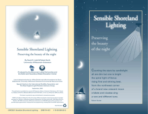 Preserving the beauty of the night Sensible Shoreland Lighting