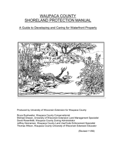 WAUPACA COUNTY SHORELAND PROTECTION MANUAL