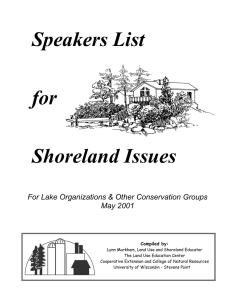 Speakers List for Shoreland Issues