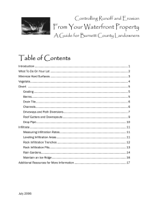 From Your Waterfront Property Table of Contents Controlling Runoff and Erosion