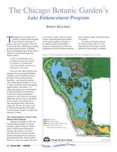 T The Chicago Botanic Garden’s Lake Enhancement Program Robert Kirschner