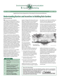 T Understanding Barriers and Incentives to Building Rain Gardens V 1  I