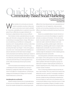 Quick Reference: W Community-Based Social Marketing