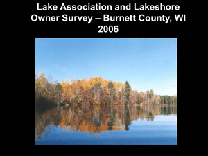 Lake Association and Lakeshore – Burnett County, WI Owner Survey 2006