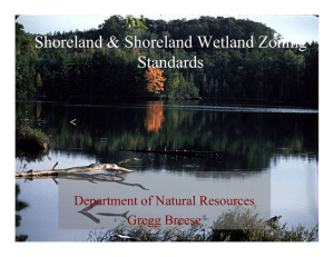 Shoreland &amp; Shoreland Wetland Zoning Standards Department of Natural Resources Gregg Breese