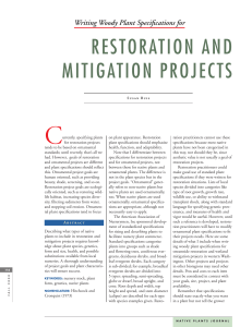 C RESTORATION AND MITIGATION PROJECTS Writing Woody Plant Specifications for