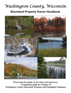 Washington County, Wisconsin Shoreland Property Owner Handbook