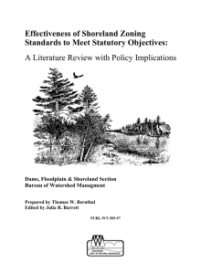 Effectiveness of Shoreland Zoning Standards to Meet Statutory Objectives: