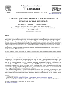 A revealed preference approach to the measurement of ARTICLE IN PRESS
