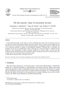 On the scarcity value of ecosystem services ARTICLE IN PRESS