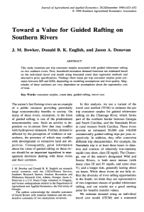 Toward a Value for Guided Rafting on Southern Rivers J. M. Bowker,