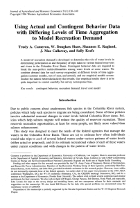 Using  Actual  and  Contingent  Behavior ... with  Differing  Levels  of  Time ... to  Model  Recreation  Demand