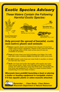 Exotic Species Advisory These Waters Contain the Following Harmful Exotic Species: ✓