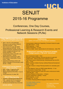 SENJIT 2015-16 Programme Conferences, One Day Courses, Professional Learning &amp; Research Events and