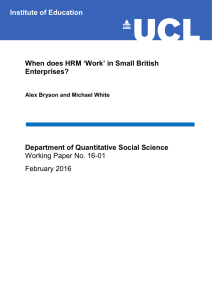 When does HRM ‘Work’ in Small British Enterprises?