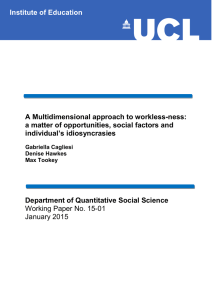 A Multidimensional approach to workless-ness: individual’s idiosyncrasies