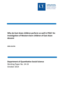 Why do East Asian children perform so well in PISA?... investigation of Western-born children of East Asian