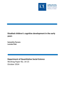 Disabled children’s cognitive development in the early years