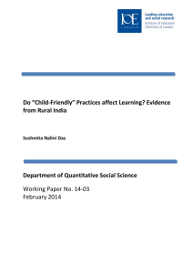 Do “Child-Friendly” Practices affect Learning? Evidence from Rural India