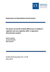 epartment of Quantitative Social Science  cognitive and non-cognitive skills: a regression