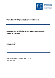 epartment of Quantitative Social Science  Learning and Wellbeing Trajectories Among Older