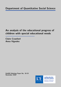 Department of Quantitative Social Science children with special educational needs