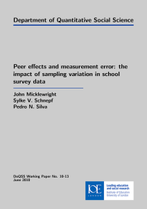 Department of Quantitative Social Science Peer effects and measurement error: the