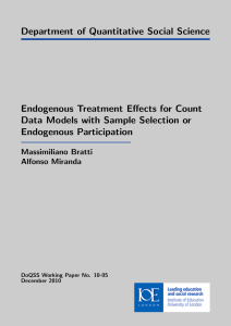 Department of Quantitative Social Science Endogenous Treatment Effects for Count