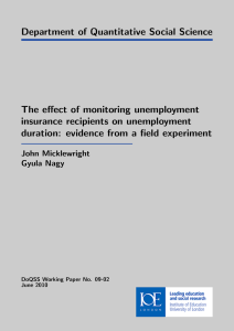Department of Quantitative Social Science The effect of monitoring unemployment