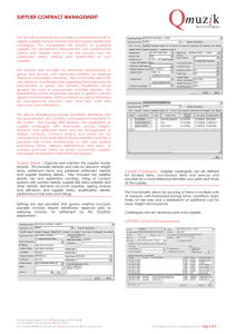 SUPPLIER CONTRACT MANAGEMENT