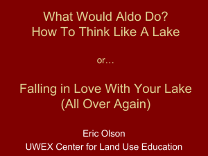 What Would Aldo Do? How To Think Like A Lake