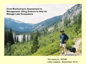 From Monitoring to Assessment to Management: Using Science to Help Us