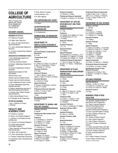 COLLEGE OF AGRICULTURE AFIF BIOTECHNOLOGY CHAIR*