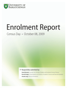 Enrolment Report Census Day  •  October 08, 2009  :.