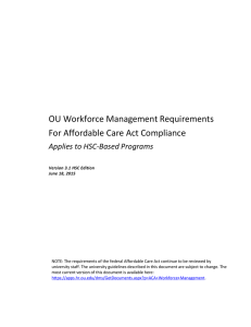 OU Workforce Management Requirements For Affordable Care Act Compliance
