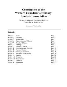 Constitution of the Western Canadian Veterinary Students’ Association