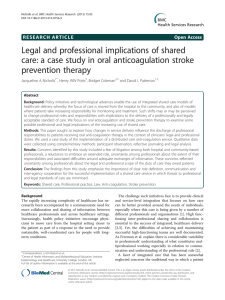 Legal and professional implications of shared prevention therapy