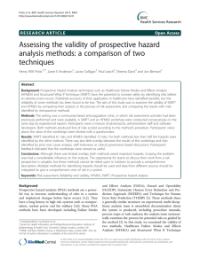 Assessing the validity of prospective hazard techniques
