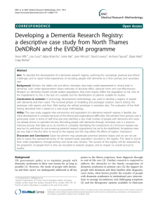 Developing a Dementia Research Registry: DeNDRoN and the EVIDEM programme