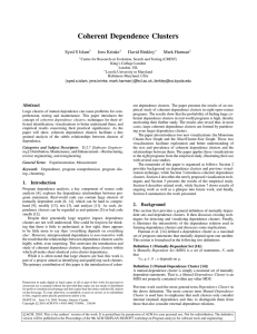 Coherent Dependence Clusters Syed S Islam Jens Krinke David Binkley