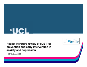 Realist literature review of cCBT for prevention and early intervention in 15
