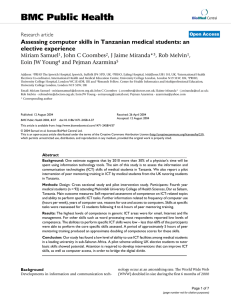 BMC Public Health Assessing computer skills in Tanzanian medical students: an