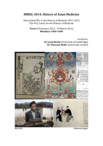 HMED_3014: History of Asian Medicine